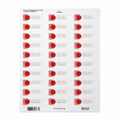 Red Damask Monogram Return Address Labels (Full Sheet)