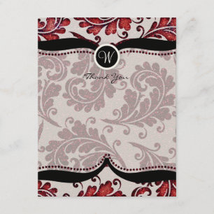 Red Damask Paisley Wedding Bedankt