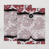 Red Damask Paisley Wedding Bedankt (Voorkant / Achterkant)