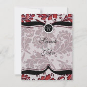 Red Damask Paisley Wedding Bedankt (Achterkant)