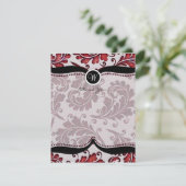 Red Damask Paisley Wedding Bedankt (Staand voorkant)