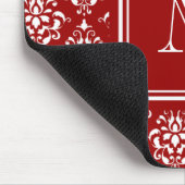 Red Damask Patroon 1 met Monogram Muismat (Hoek)