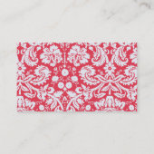Red Damask Patroon; Aloha Visitekaartje (Achterkant)