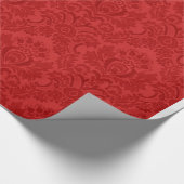 Red Damask Patroon Cadeaupapier (Hoek)