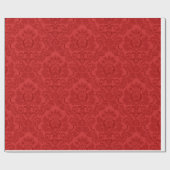 Red Damask Patroon Cadeaupapier (Vlak)