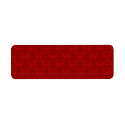 Red Damask Patroon Etiket (Voorkant)
