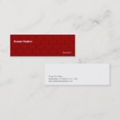 Red Damask Patroon Mini Visitekaartje (Voorkant / Achterkant)