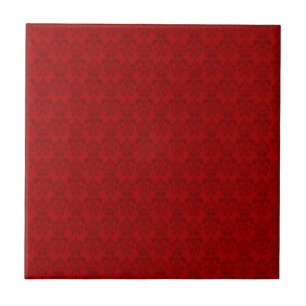 Red Damask Patroon Tegeltje