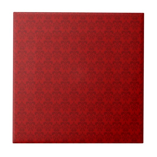 Red Damask Patroon Tegeltje (Voorkant)