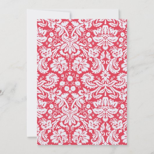Red Damask Pattern; Chalkboardvintage Kaart (Achterkant)