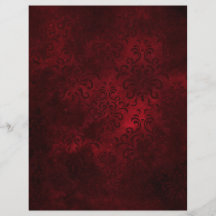 Red Damask patterned Scrapbook Ephemera