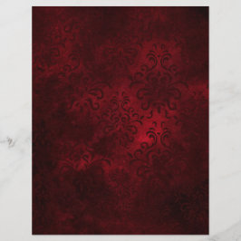  Red Damask patterned Scrapbook Ephemera