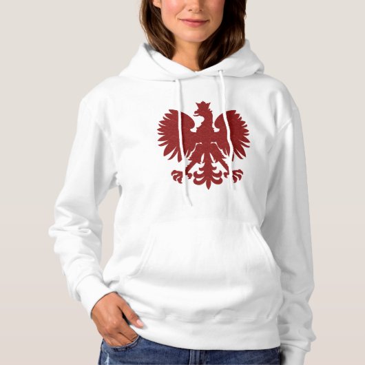 Red Damask Poolse adelaar Hoodie (Voorkant)
