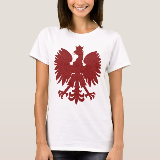 Red Damask Poolse adelaar T-shirt (Voorkant)