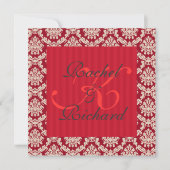 Red Damask Renewal of Vows Jubileum Invitation Kaart (Voorkant)