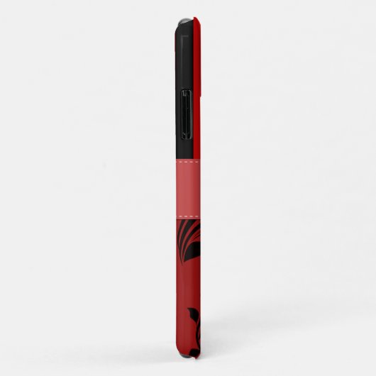 Red Damask, Rode Stripes, Striped, Jouw naam Case-Mate iPhone Case (Achterkant/rechts)