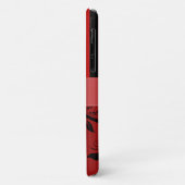 Red Damask, Rode Stripes, Striped, Jouw naam Case-Mate iPhone Case (Achterkant/links)