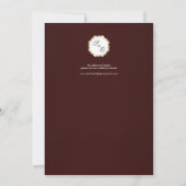 Red Damask Save the Date Kaart met aangepaste foto (Achterkant)