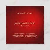 Red Damask Sjabloon Luxury Elegant Professional Vierkante Visitekaartje (Achterkant)