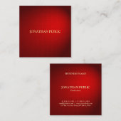 Red Damask Sjabloon Luxury Elegant Professional Vierkante Visitekaartje (Voorkant / Achterkant)