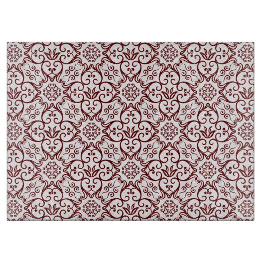 Red Damask-snijkaart Snijplank (Voorkant)