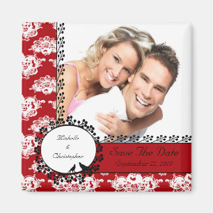 Red Damask Tortelduifjes Foto sparen de Magnet Dat