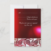 RED DAMASK VELVET TULIPS MONOGRAM Bourgogne Zilver RSVP Kaartje (Achterkant)