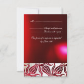 RED DAMASK VELVET TULIPS MONOGRAM Burgundy White RSVP Kaartje (Achterkant)