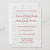 Red Damask Wedding Custom Background A25 Kaart (Achterkant)