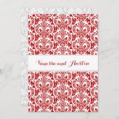 Red Damask Wedding Custom Background A25 Kaart (Voorkant / Achterkant)