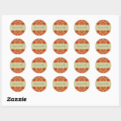 Red Damask Wedding Ronde Sticker (Vel)