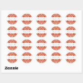 Red Damask Wedding Ronde Sticker (Vel)