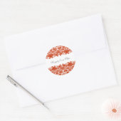 Red Damask Wedding Ronde Sticker (Envelop)
