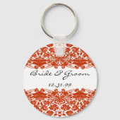 Red Damask Wedding Sleutelhanger (Voorkant)