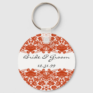Red Damask Wedding Sleutelhanger