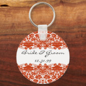 Red Damask Wedding Sleutelhanger (Voorkant)