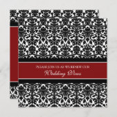 Red Damask Wedding Vow Renewal Uitnodigingen (Voorkant / Achterkant)