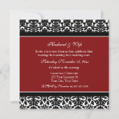 Red Damask Wedding Vow Renewal Uitnodigingen (Achterkant)