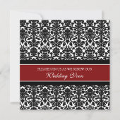Red Damask Wedding Vow Renewal Uitnodigingen (Voorkant)