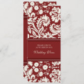 Red Damask Wedding Vow Renewal Uitnodigingen (Voorkant / Achterkant)