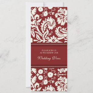 Red Damask Wedding Vow Renewal Uitnodigingen
