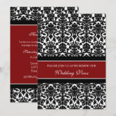 Red Damask Wedding Vow Renewal Uitnodigingen (Voorkant / Achterkant)