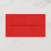 Red Damask Wedding Website Visitekaartje Informatiekaartje (Achterkant)