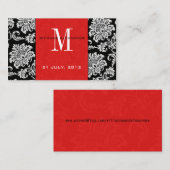 Red Damask Wedding Website Visitekaartje Informatiekaartje (Voorkant / Achterkant)