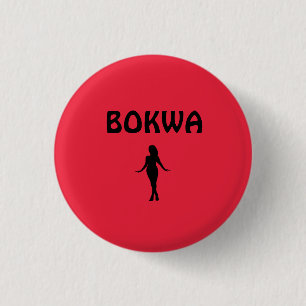 Red Dancer Silhouette Bokwa Ronde Button 3,2 Cm