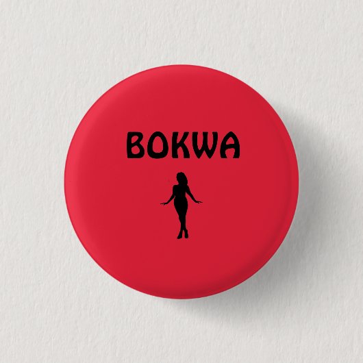 Red Dancer Silhouette Bokwa Ronde Button 3,2 Cm (Voorkant)