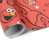 Red Dancing Elmo Pattern Cadeaupapier (Rol Hoek)