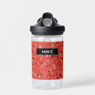 Red Dancing Elmo Pattern   Jouw namen toevoegen Waterfles