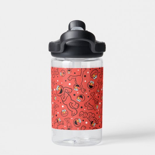 Red Dancing Elmo Pattern | Jouw namen toevoegen Waterfles (Achterkant)