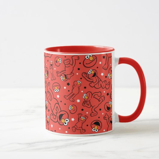 Red Dancing Elmo Pattern Mok (Rechts)